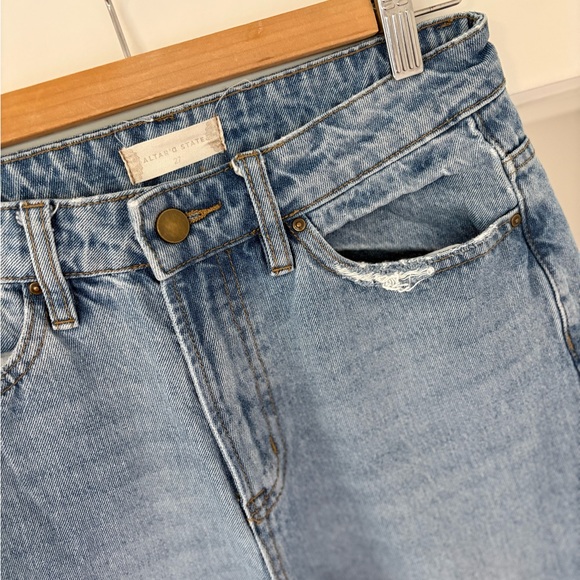 Altar'd State Blue Distressed Wide Leg Jeans - Picture 5 of 8